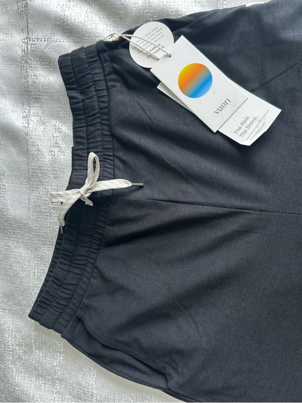 Vuori Black Joggers with White Drawstring